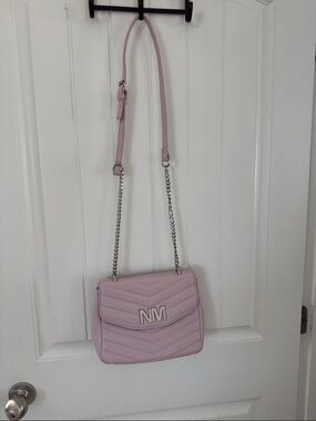 Nicole Miller Quilted Crossbody Bag in Light Lavender Pink
